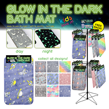 100pc Glow in the Dark Bath Mat Display