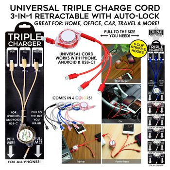 72pc Triple Charger Pull & Lock with 6 Clip Strips