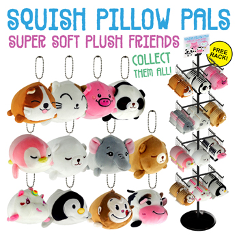72pc Squish Pillow Pals Display - 5"