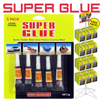 5 Pack Super Glue 216 Pc Display
