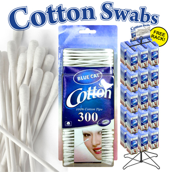 144pc Cotton Swabs 300ct display