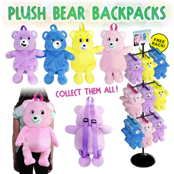 48pc Teddy Bear Backpacks with Display