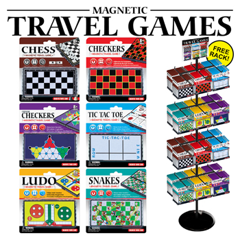 180pc Magnetic Travel Games Display