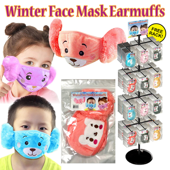 288pc Winter Animal Mask Earmuff Combo Display