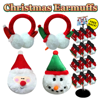 120pc Snowman & Santa Earmuff Display