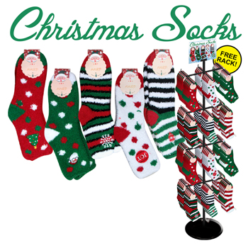 180pc Christmas Cozy Sock Display