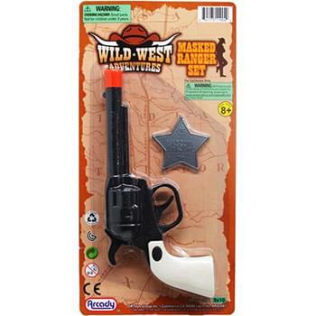 7" Clicking Toy Cowboy Gun Playset