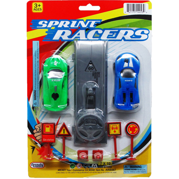 2PC 3.25" Sprint Racers with Launcher.