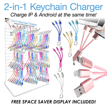 36pc USB Key Chain charge cable. 2 in 1