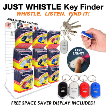 36pc Key Chain Finder Whistle Display