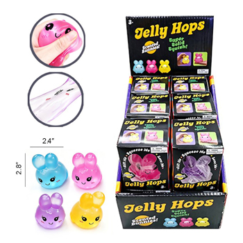 2.8" Glitter Jelly Hops Bunny  12pc Per PDQ