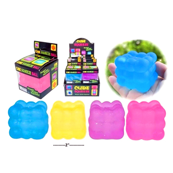 2"  Cube  Squishy 12pc Per PDQ