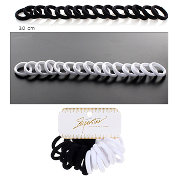 Black and White 30 pc Hair Tie