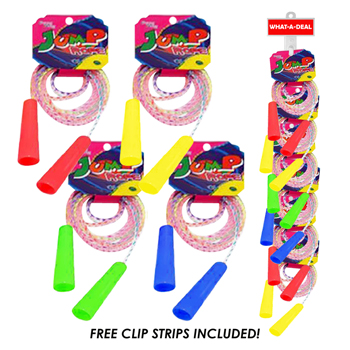24pc Jump Ropes with 2 clip strip