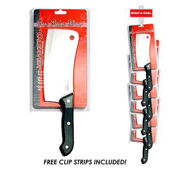 24Pc 10.5" Meat Cleaver with 2 clip strips