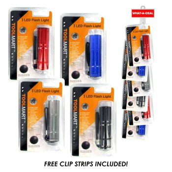 24pc LED Flashlight with 2 clip strips