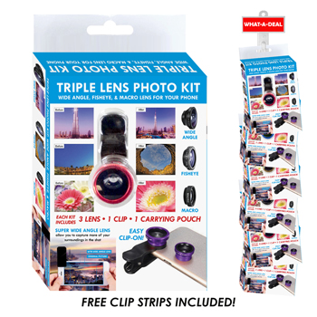 24pc Cell Phone Camera Lens Kit with 2 clip strips