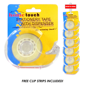 24pc Clear Tape Dispenser with 2 clip strips