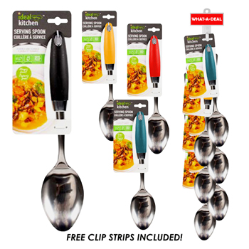 36pcs Ideal Kitchen Stainless Steel Spoon Solid with 3 clip strips