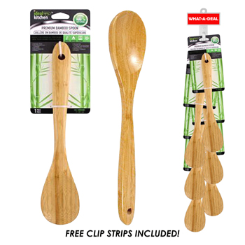 36pcs Ideal Kitchen Premium Bamboo Solid Spoon with 3 clip strips