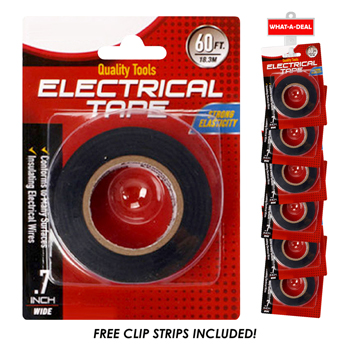 36pcs Black Eletrical Tape 60 Ft x 3/4" with 3 clip strips