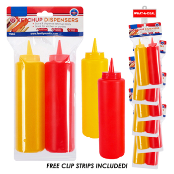 36pcs Ketchup and Mustard Dispencers 2 pc  with 3 clip strips