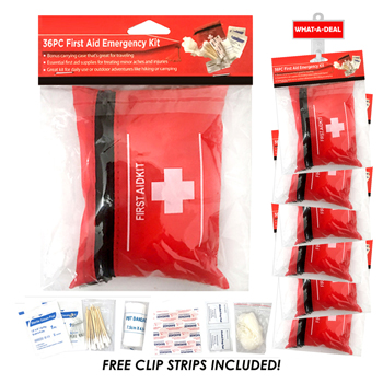 36pcs First Aid Kit 36 PC in Travel Pack  with 3 clip strips