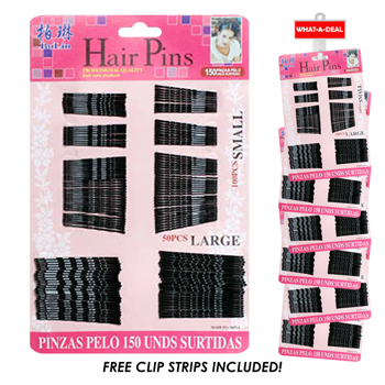 36pc Bobby Pins 150 count with 3 clip strips