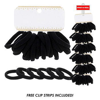 36pc Hair Ties 18 count w/3 clip strips