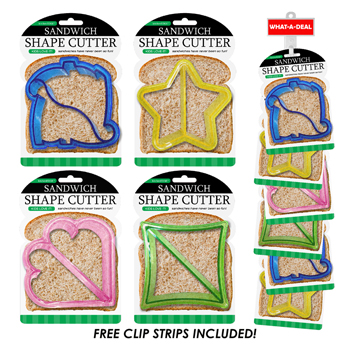 36pc Sandwich Cutters 4 shapes w/3 clip strips