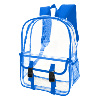 Clear Backpack with Blue Trim