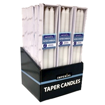 2 pack White Taper Candles