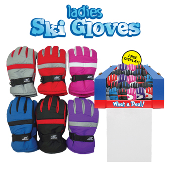 120pc Ski Gloves For Ladies Display