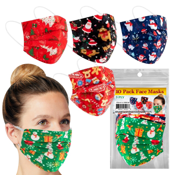 10 pack Christmas 3-ply Masks
