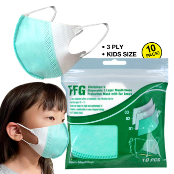 10 pack 3-ply Kid's Face Masks