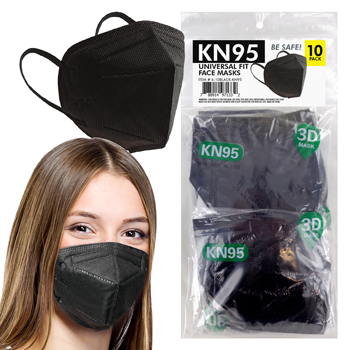 10 pack Black KN95 Face Masks