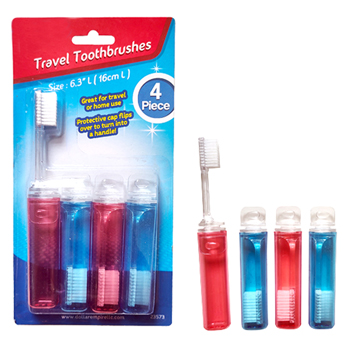 4 pc Travel Toothbrushes