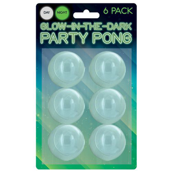 Glow In the Dark Ping Pong Balls 6 Pc
