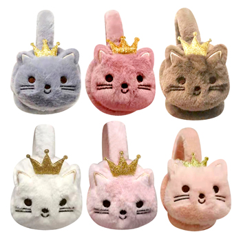 Crown Kitty Earmuffs - 6 assorted colors