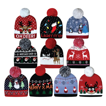 10 styles Christmas Beanies with pompom