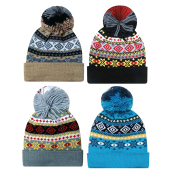 Beanies with Pom Pom - 6 colors