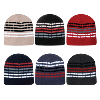 Striped Beanies - 6 assorted colors