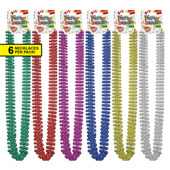 6pc Beaded Lanyard Necklaces in 6 Assorted Colors