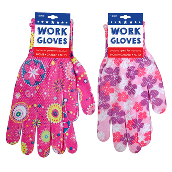 Pink Floral Garden Gloves