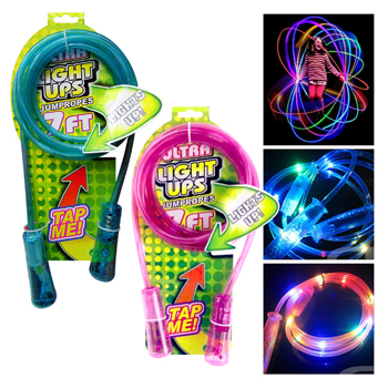7 FT Light Up Jump Rope - assorted blue & pink