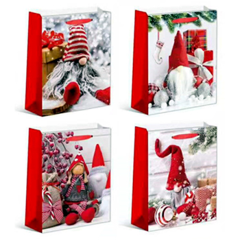 X-Large Christmas Bags in 4 Assorted Designs - 11" x 15" x 4"