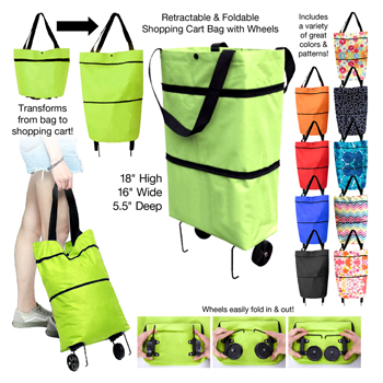 Retractable & Foldable Shopping Cart Bag