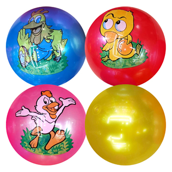 10" Rooster Design Play Ball 4 colors