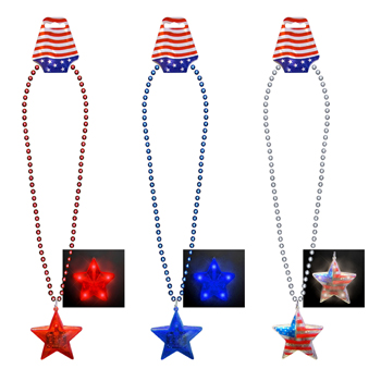 Light Up USA Flashing Star on Chain
