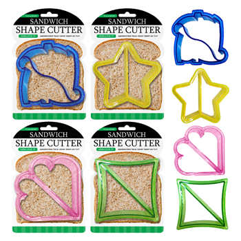 Sandwich Cutter 4 shapes & 4 colors 4.25"